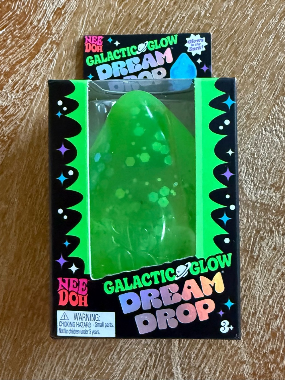 NeeDoh Galactic Glow Dream Drop - Green (glow in the dark!) 🪐💚